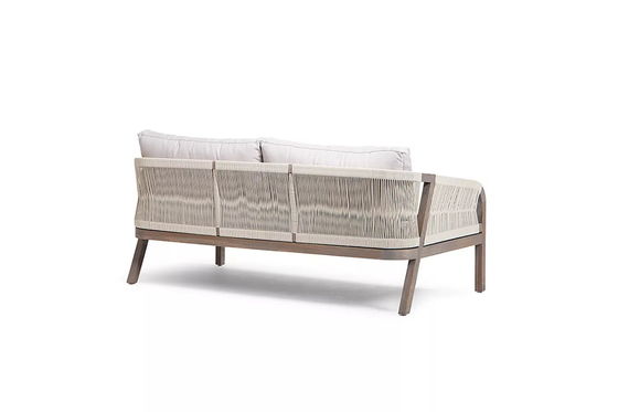 Sofa met touwweefsel Patio Set AJUNION Teakhouten raam Buitenmeubelen voor strandtuinen