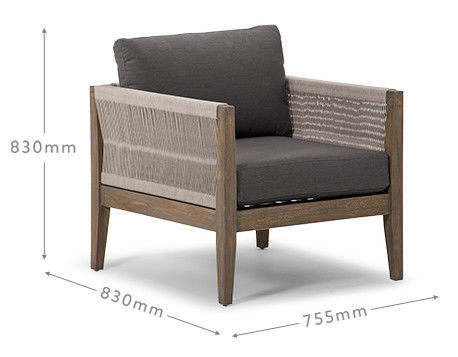 Tuin Set AJUNION Luxe Teak Hout Outdoor Meubels Lounge Set Moderne polyester touw Patio Set