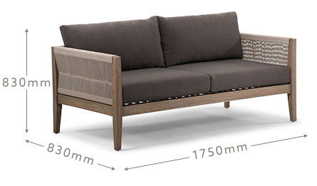 Tuin Set AJUNION Luxe Teak Hout Outdoor Meubels Lounge Set Moderne polyester touw Patio Set