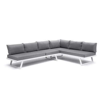 AJUNION Moderne U-vormige buitenmeubilair set Aluminium frame Hoek lounge voor tuin