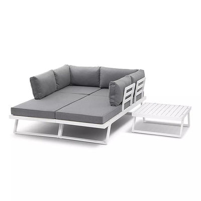 AJUNION Moderne U-vormige buitenmeubilair set Aluminium frame Hoek lounge voor tuin