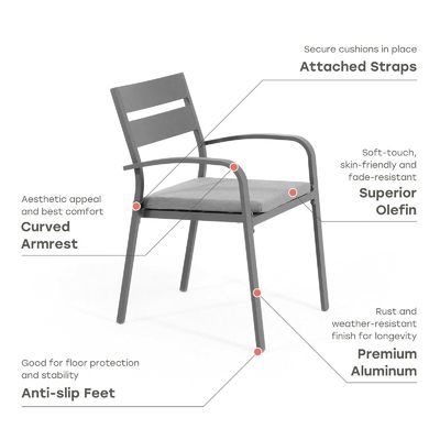 AJUNION X-vorm Outdoor dining set voor restaurant 76"D x 36"W x 30'H Tafelgrootte