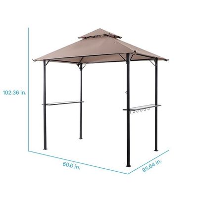 Outdoor Patio Grill Gazebo Tent AJUNION 5x8 Double Tiered BBQ Canopy met staal frame