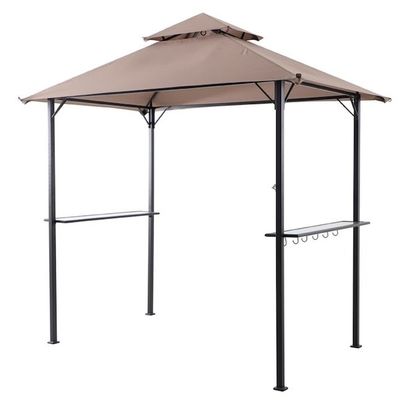 Outdoor Patio Grill Gazebo Tent AJUNION 5x8 Double Tiered BBQ Canopy met staal frame