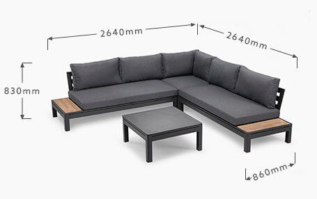 Y Postverpakking AJUNION Moderne luxe tuinmeubilair L-vorm sectioneel loungeset