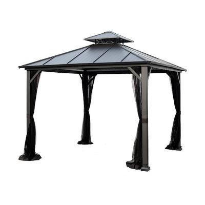 Polyesterstof AJUNION 10x10ft gegalvaniseerd staal dubbel dak Gazebo luifel met rits