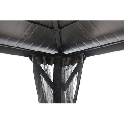 Polyesterstof AJUNION 10x10ft gegalvaniseerd staal dubbel dak Gazebo luifel met rits