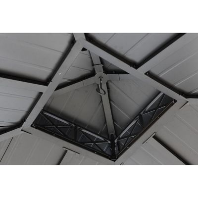 Polyesterstof AJUNION 10x10ft gegalvaniseerd staal dubbel dak Gazebo luifel met rits