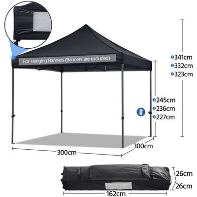 Buiten strand zonnestroon Gazebo tent D300 x W300 x H341cm Pop Up Canopy met zandzak