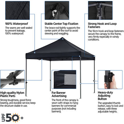Buiten strand zonnestroon Gazebo tent D300 x W300 x H341cm Pop Up Canopy met zandzak