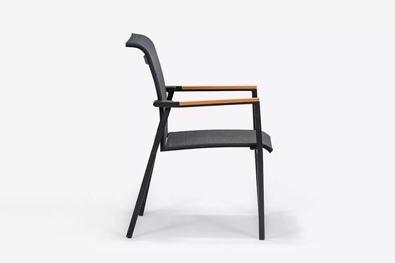 Stapelbare stoelen en uitbreidbare tafel AJUNION Aluminium eetkamer voor terras of tuin