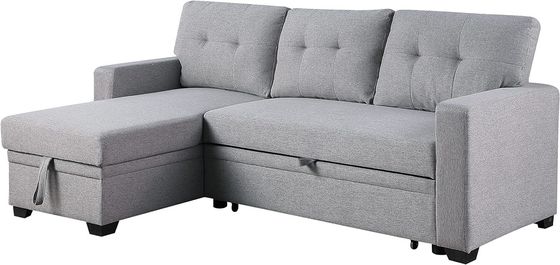 Postverpakking Alle weersomstandigheden Stof L-vorm sectioneel sofa Bed Lounge Set met kussens
