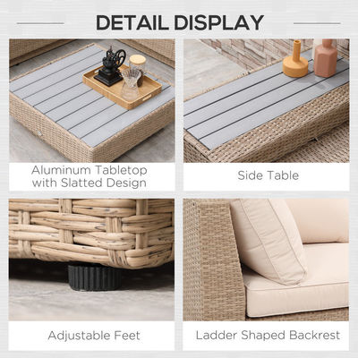 Vakantie Outdoor Patio Meubels Modern Design Wicker Rattan Hoeksofa Set voor tuin