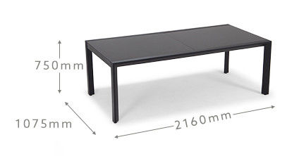Buiten 8 zitplaatsen uitbreidbare eettafel met fauteuil in modern luxe design