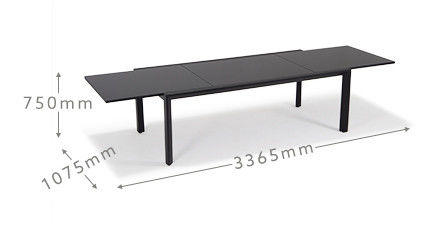 Buiten 8 zitplaatsen uitbreidbare eettafel met fauteuil in modern luxe design