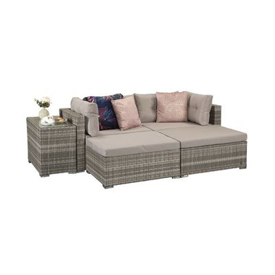 Outdoor Lounge Set met metalen frame AJUNION Rattan Tuinmeubilair W52 x D56 x H87cm