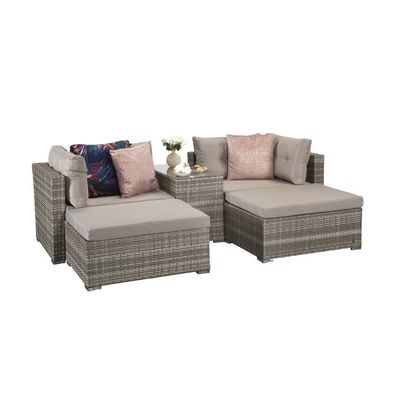 Outdoor Lounge Set met metalen frame AJUNION Rattan Tuinmeubilair W52 x D56 x H87cm