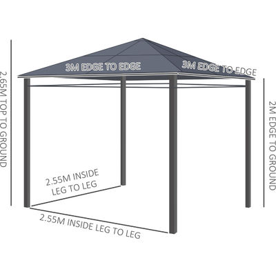 Stalen frame AJUNION Buiten waterdicht Canopy Shelter Gazebo met polycarbonaat dak
