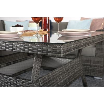 Outdoor tuin eetkamermeubelen met bank door AJUNION Woven Rattan Hoekbank