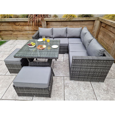 Outdoor tuin eetkamermeubelen met bank door AJUNION Woven Rattan Hoekbank