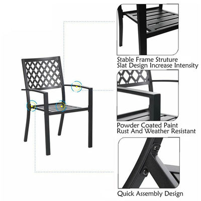 Buitenbalkon Bistro Set Metalen tuinmeubilair met opvouwbaar ontwerp en 2 zitplaatsen
