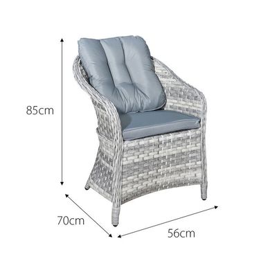 Buitenmeubilair set met ronde eettafel AJUNION 4 zitplaatsen weerbestendige weefsel rotan