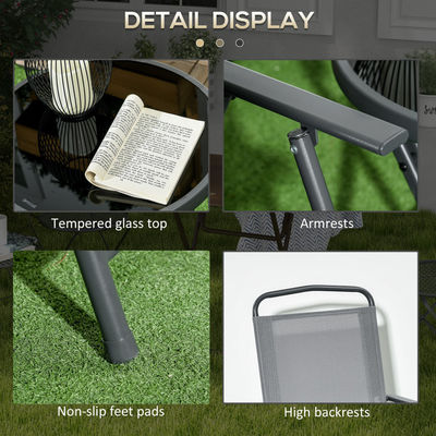 Draagbare opvouwbare stoel Balkonmeubelen Bistro Set Tuinstoel AJUNION Metalen Outdoor