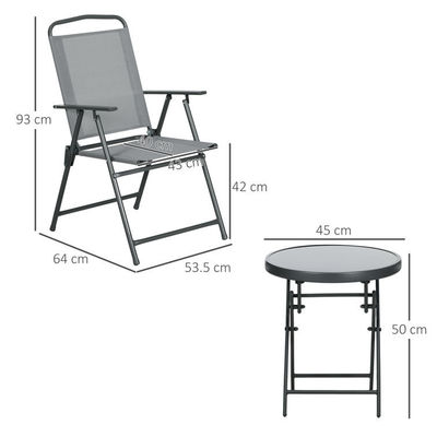 Draagbare opvouwbare stoel Balkonmeubelen Bistro Set Tuinstoel AJUNION Metalen Outdoor