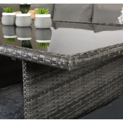 Recreatie Outdoor AJUNION 9 Zitplaatsen PE Rattan Tuinmeubilair Set met kussens