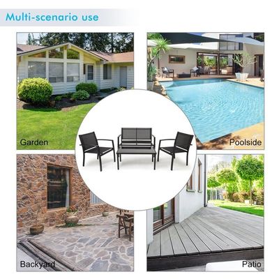 Balkon of patio lounge set metalen raam tuin set voor buiten 4 zitplaatsen ontspanning