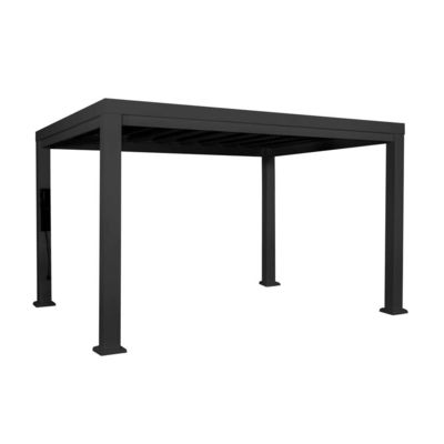 AJUNION 14x10 tuinterras dak luik pergola met zachte luifel en stalen frame