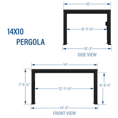 AJUNION 14x10 tuinterras dak luik pergola met zachte luifel en stalen frame