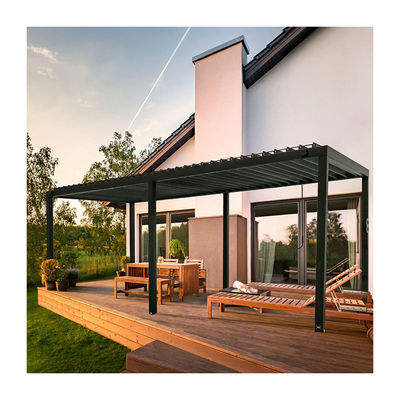Buitentuin Bioclimatische metaalpergola L20xW10ft met waterdicht dakluis systeem