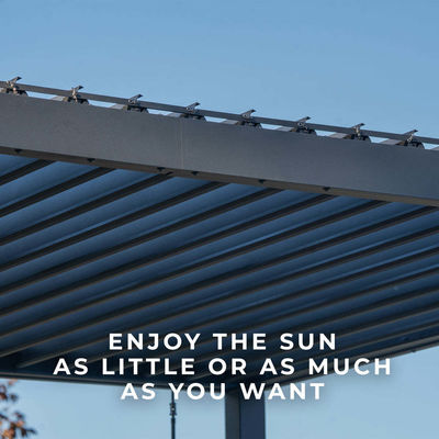Buitentuin Bioclimatische metaalpergola L20xW10ft met waterdicht dakluis systeem