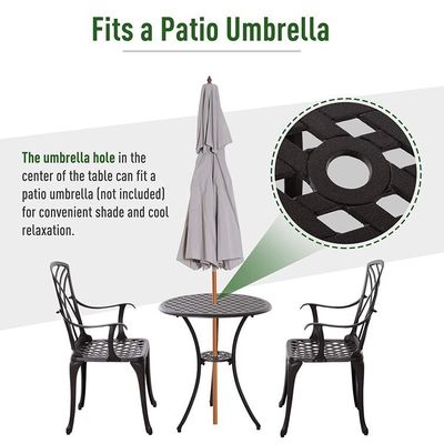 Gegote aluminium balkonmeubelen AJUNION 2 zitplaatsen Outdoor Bistro Set met ronde tafel