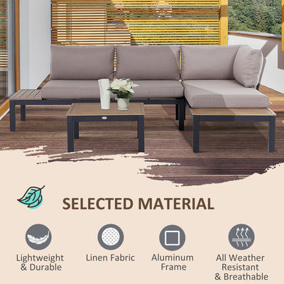 Moderne L-sofa set met metalen frame buitenmeubelen lounge set door AJUNION