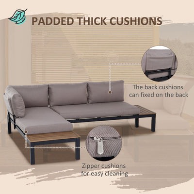 Moderne L-sofa set met metalen frame buitenmeubelen lounge set door AJUNION