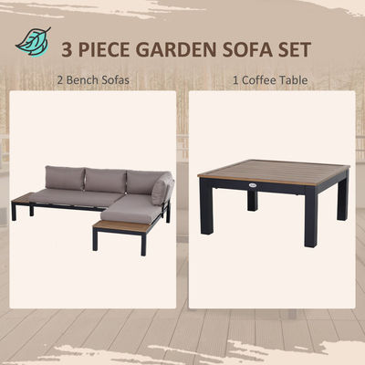 Moderne L-sofa set met metalen frame buitenmeubelen lounge set door AJUNION