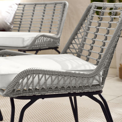 Metalen raam Tuin Set 4 zitplaatsen Balkonmeubelen Plastic Rattan Patio Meubels