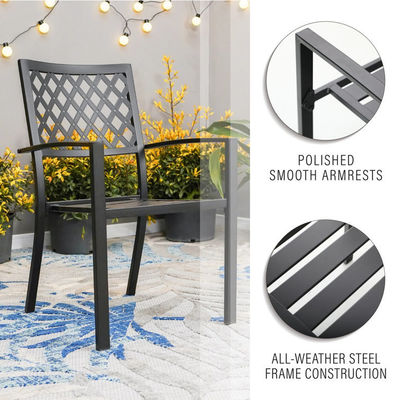 Metalen tuin set van AJUNION Waterdicht buitemeubilair met stapelbare eetstoelen