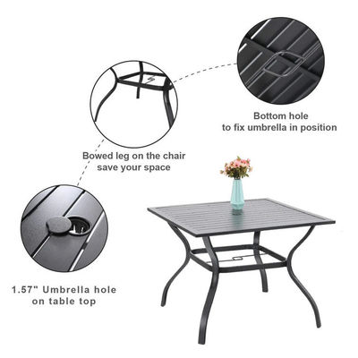 Metalen tuin set van AJUNION Waterdicht buitemeubilair met stapelbare eetstoelen