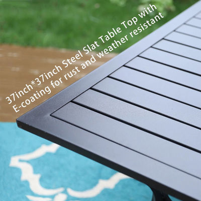 Metalen tuin set van AJUNION Waterdicht buitemeubilair met stapelbare eetstoelen