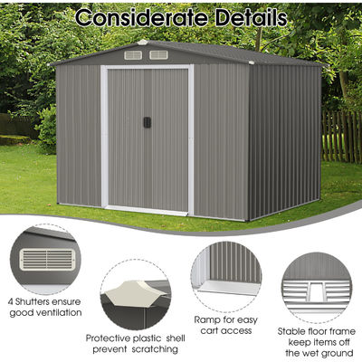 8x6ft Tuinhuis Gereedschapsopslag Schuur met Luchtluchtruiming 69kg Poeder bekleed frame door AJUNION