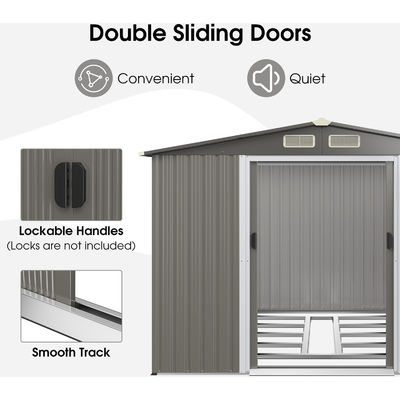 8x6ft Tuinhuis Gereedschapsopslag Schuur met Luchtluchtruiming 69kg Poeder bekleed frame door AJUNION