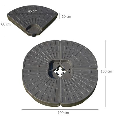 Buitenmeubilair AJUNION 4 stuks Draagbare ronde paraplu met zand of water