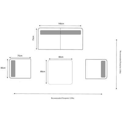 Moderne outdoormeubels met aluminium frame en houtkorrel afwerking
