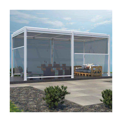 Buitentuinpergola met verstelbaar aluminium dak en bioclimatisch ontwerp