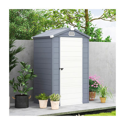 Duurzame samenleving waterdicht kunststof tuinhuis met aluminium frame en gereedschapshut