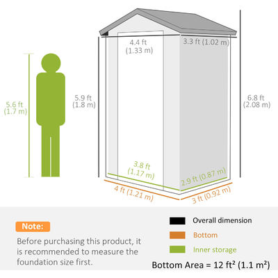 Duurzame samenleving waterdicht kunststof tuinhuis met aluminium frame en gereedschapshut