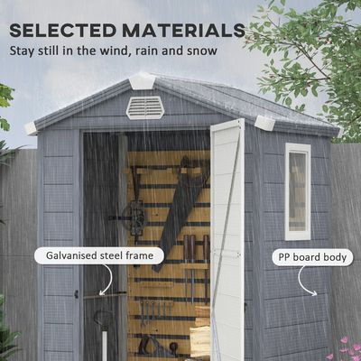 Duurzame samenleving waterdicht kunststof tuinhuis met aluminium frame en gereedschapshut